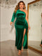Honey Plus Size One-Shoulder Twisted Split Dress